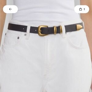 Aritzia brass and brown belt